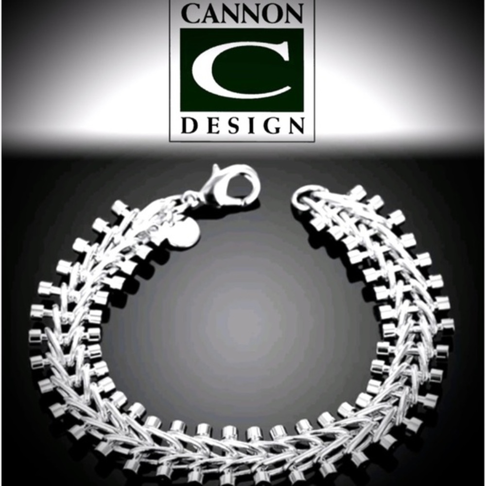 Fishbone barbell 925 sterling silver bracelet link chain